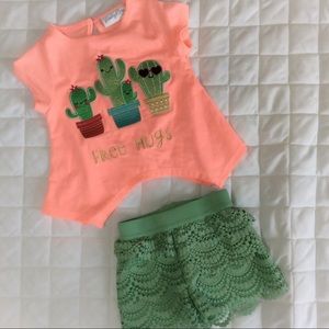 Darling crochet lace shorts and top set